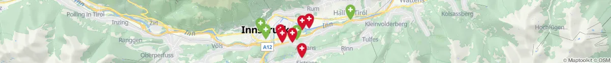 Kartenansicht für Apotheken-Notdienste in der Nähe von Aldrans (Innsbruck  (Land), Tirol)